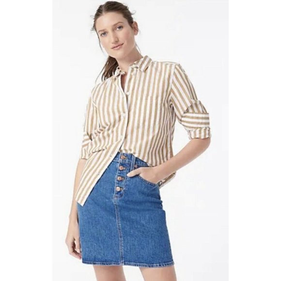 J Crew Button Front Denim Skirt Blue High Waist 25 AW324 Spring‎ 21 - Picture 2 of 11